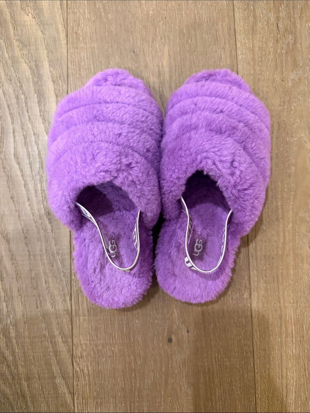 UGG Plush Slide Slippers in Vibrant Lavender